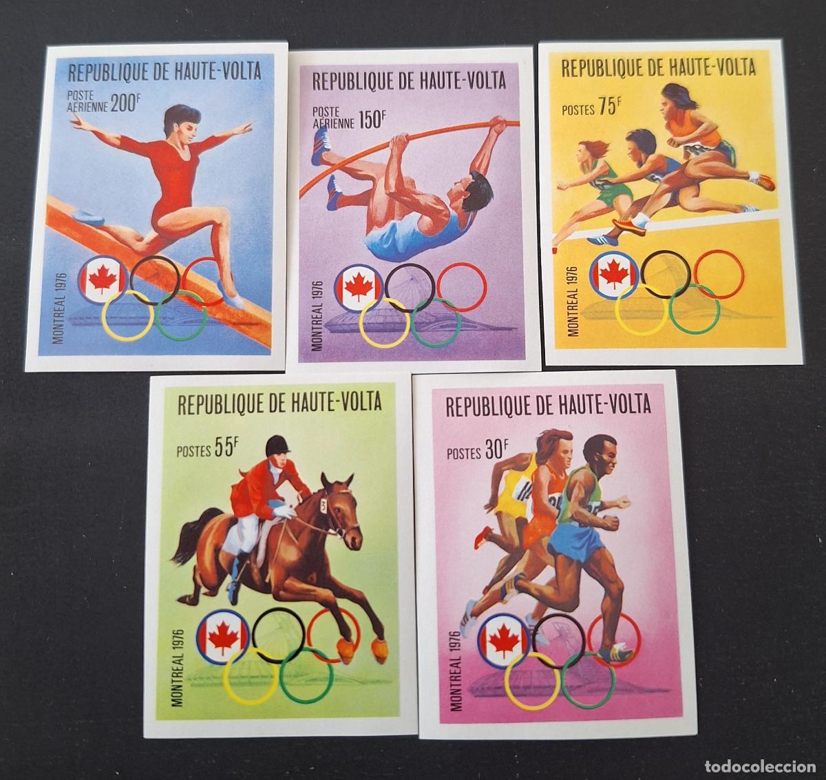 Sellos: Alto Volta 1976 Mi. 617-621 ND Juegos Ol&iacute;mpicos Montreal equitaci&oacute;n