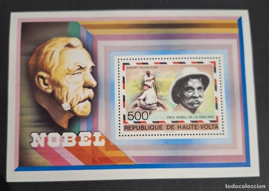 Sellos: Alto Volta 1977 Mi. Bl. 47 Albert Schweitzer Premio Nobel Paz 1952