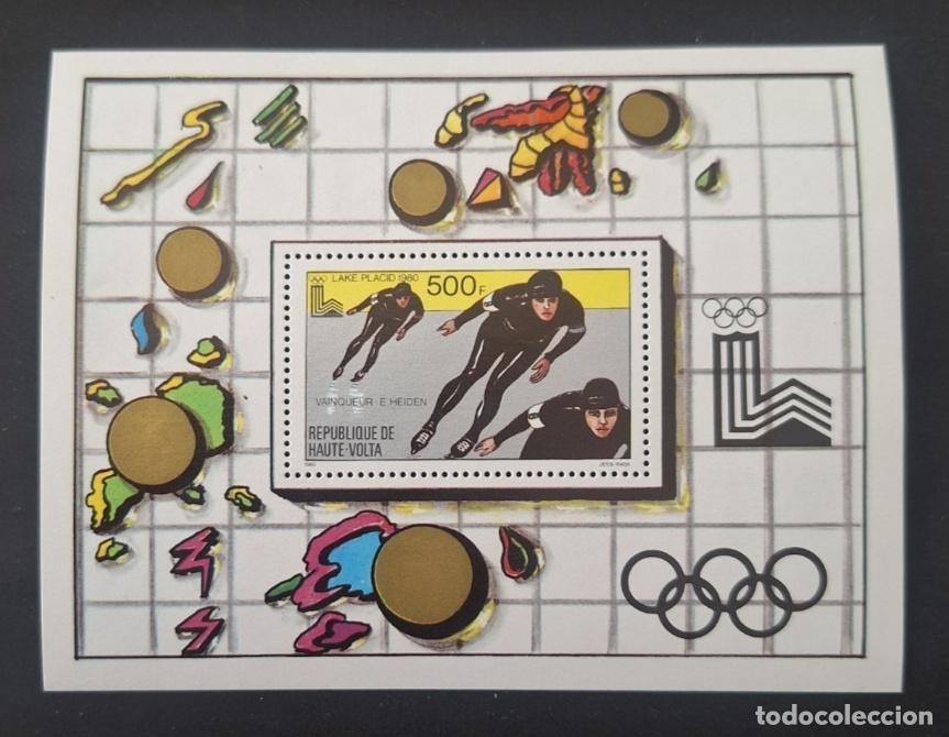 Sellos: Alto Volta 1980 Mi. Bl. 54 JJOO Lake Placid patinaje velocidad Heiden