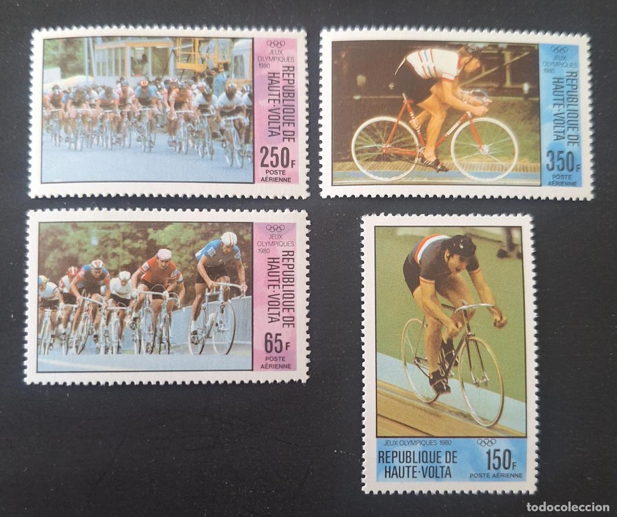 Sellos: Alto Volta 1980 Mi. 795-798 Juegos Ol&iacute;mpicos Mosc&uacute; ciclismo bicicleta