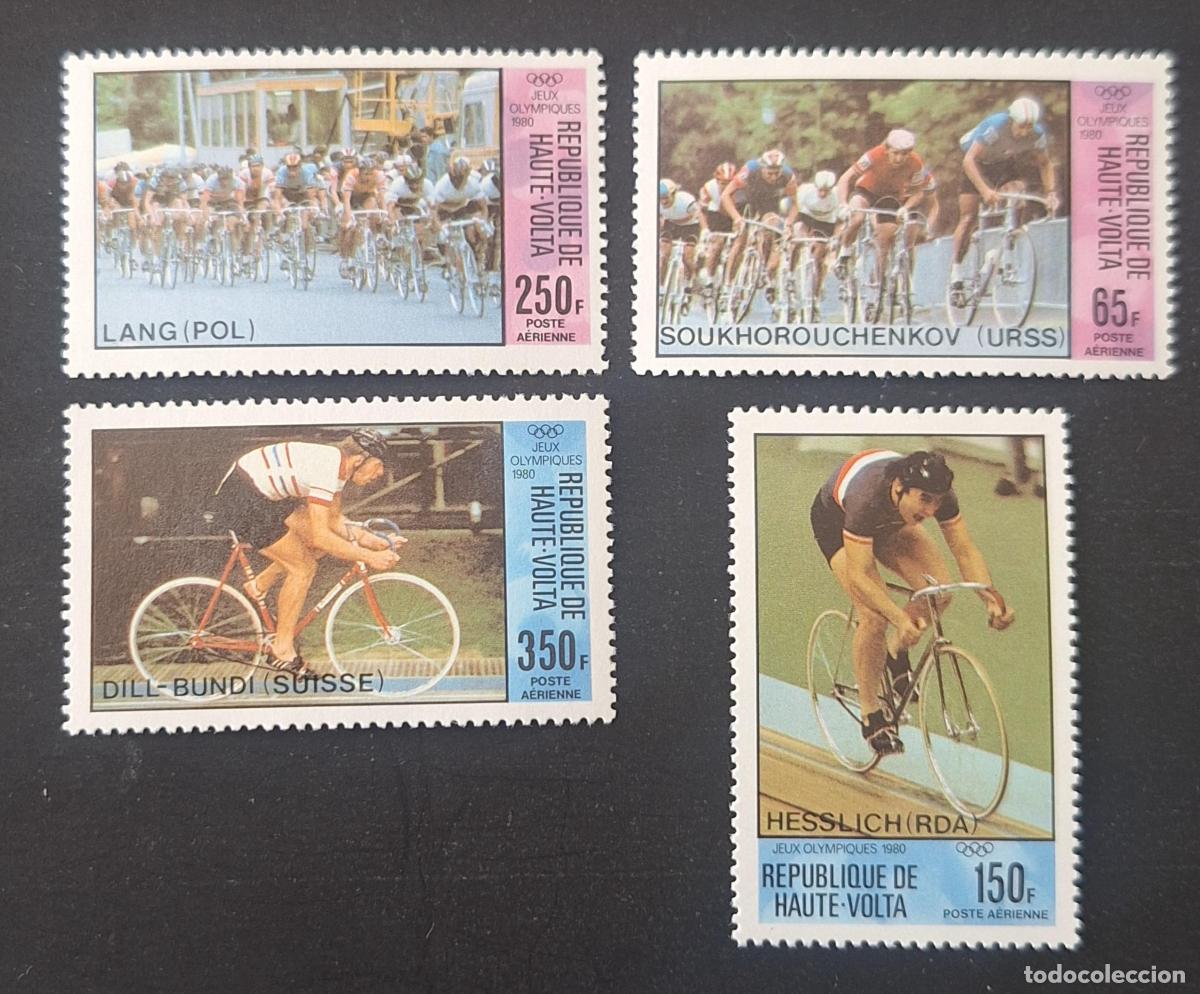 Sellos: Alto Volta 1980 Mi. 808-811 Juegos Ol&iacute;mpicos Mosc&uacute; ciclismo