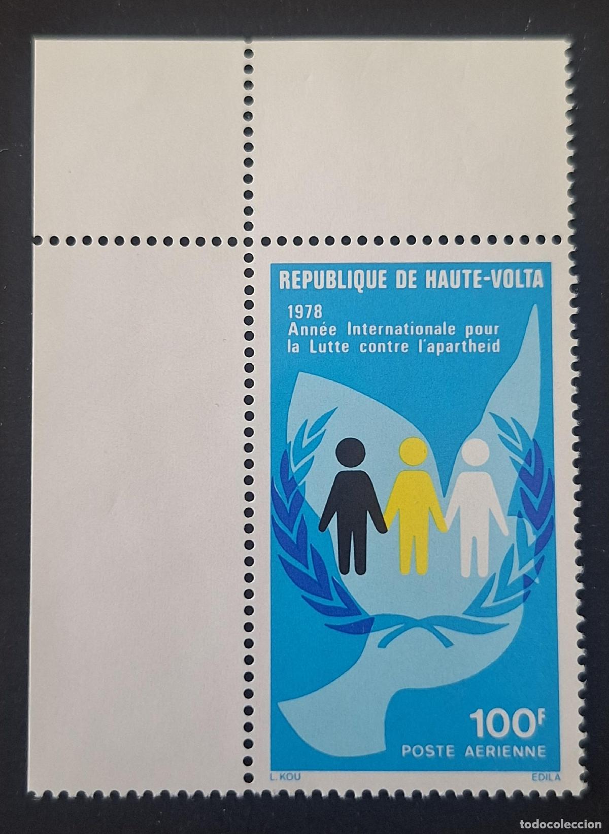 Francobolli: Alto Volta 1978 Mi. 726 Correo a&eacute;reo lucha contra apartheid paloma