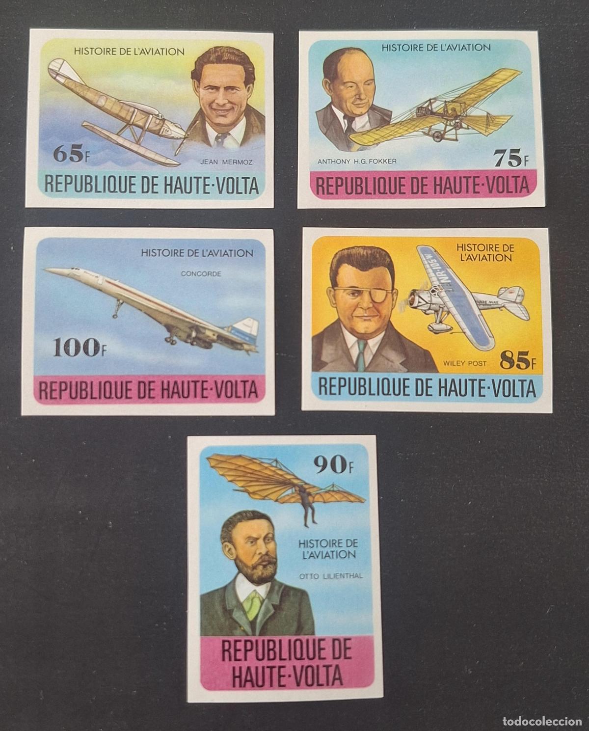 Briefmarken: Alto Volta 1978 Mi. 706-710 ND aviaci&oacute;n Concorde Mermoz Fokker