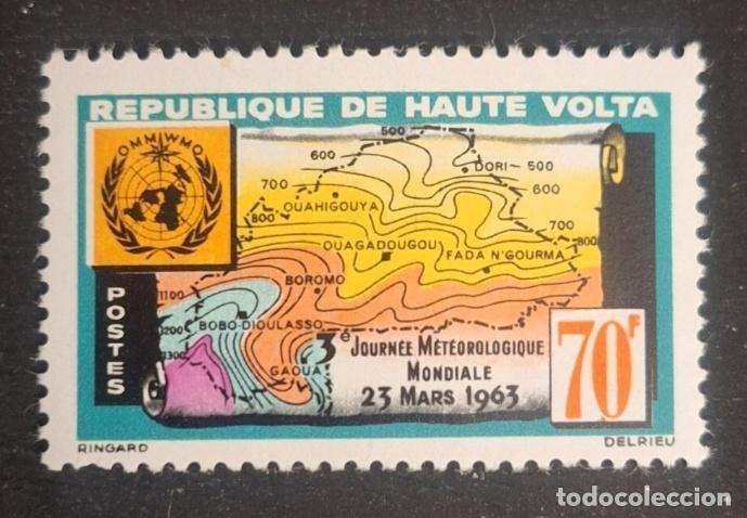 Sellos: Alto Volta 1963 Mi. 116 D&iacute;a Meteorol&oacute;gico Mundial OMM tarjeta