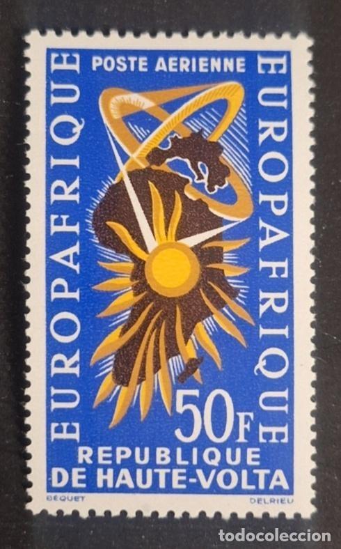Sellos: Alto Volta 1963 Mi. 141 Europafrica correo a&eacute;reo &Aacute;frica sol