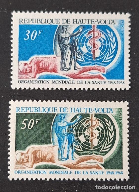 Stamps: Alto Volta 1968 Mi. 238-239 OMS Organizaci&oacute;n Mundial de la Salud medicina