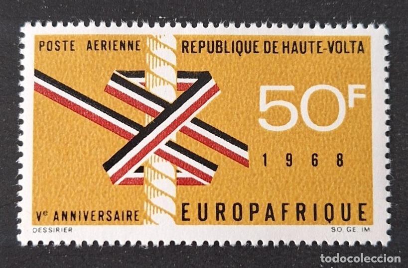 Timbres: Alto Volta 1968 Mi. 244 Europafrica 5&ordm; aniversario correo a&eacute;reo