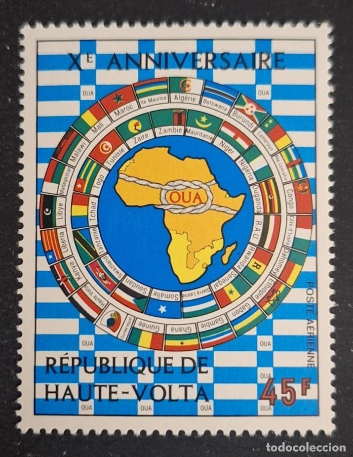 Briefmarken: Alto Volta 1973 Mi. 433 X aniversario OUA banderas &Aacute;frica mapa