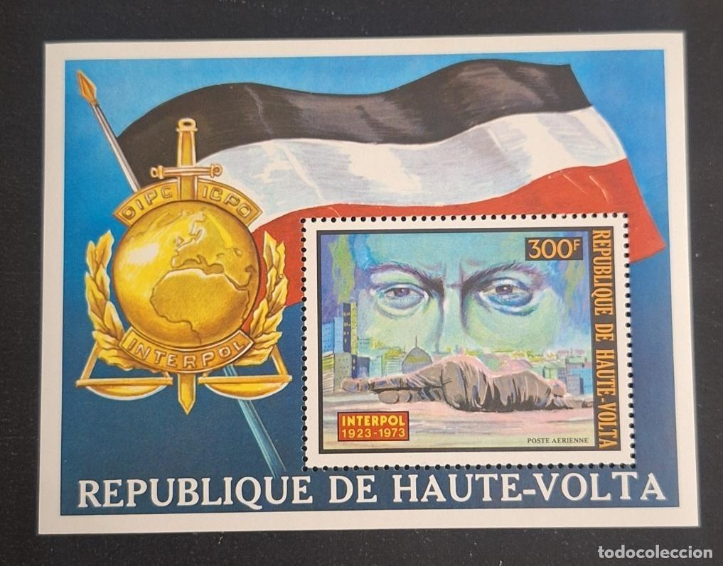 Briefmarken: Alto Volta 1973 Mi. Bl. 17 Interpol OIPC ICPO polic&iacute;a bandera