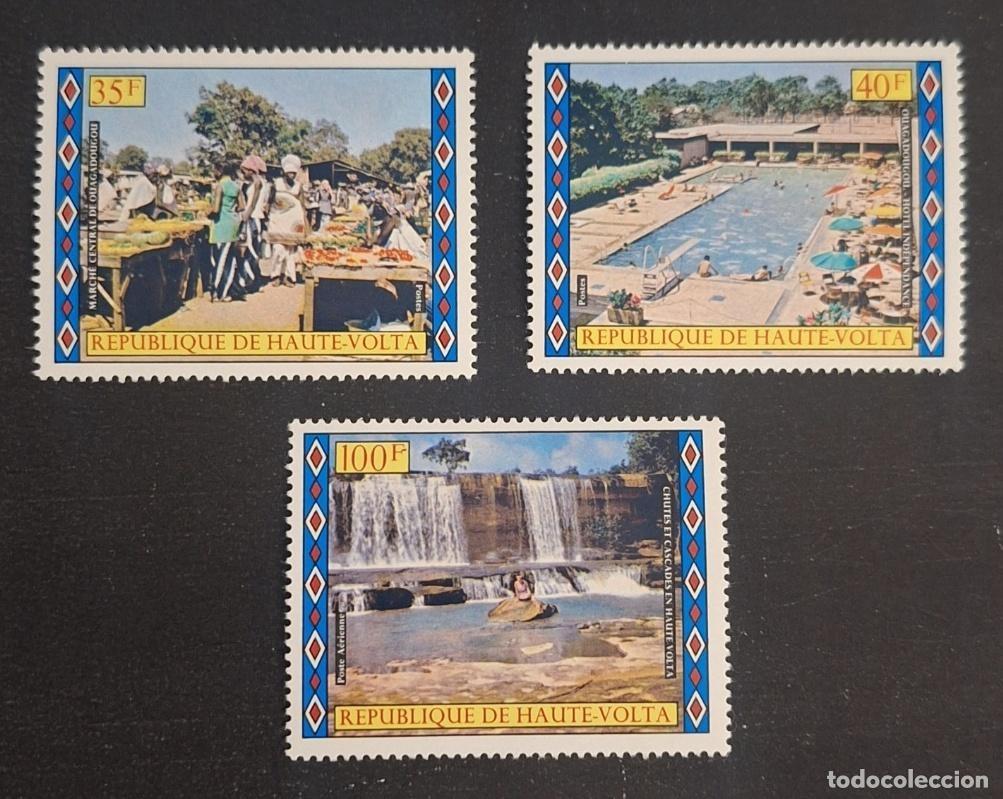 Briefmarken: Alto Volta 1972 Mi. 472-474 mercado Uagadug&uacute; hotel cascadas turismo