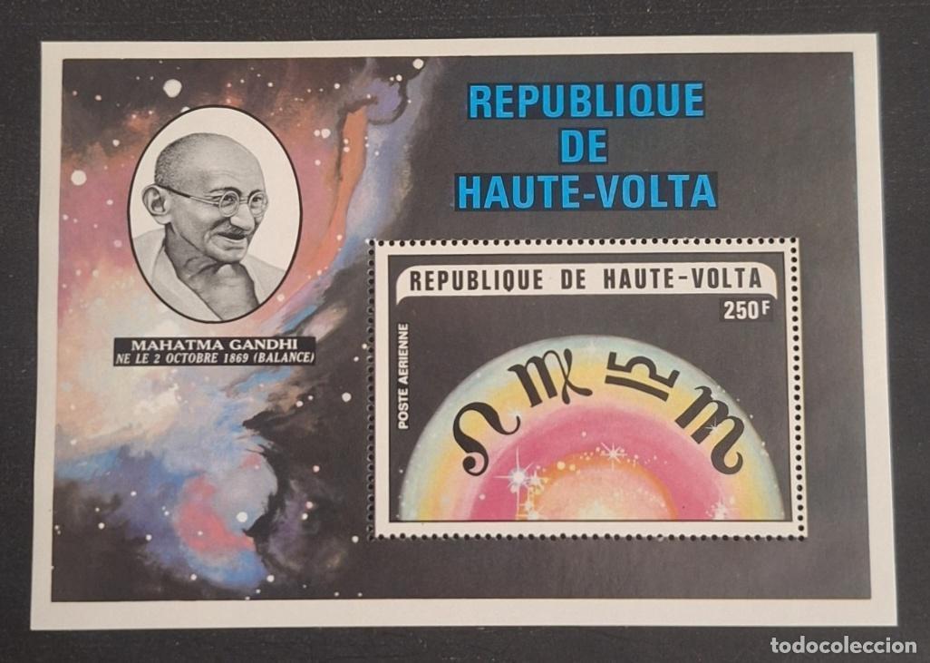 Briefmarken: Alto Volta 1973 Mi. Bl. 20 Mahatma Gandhi zod&iacute;aco Libra astrolog&iacute;a