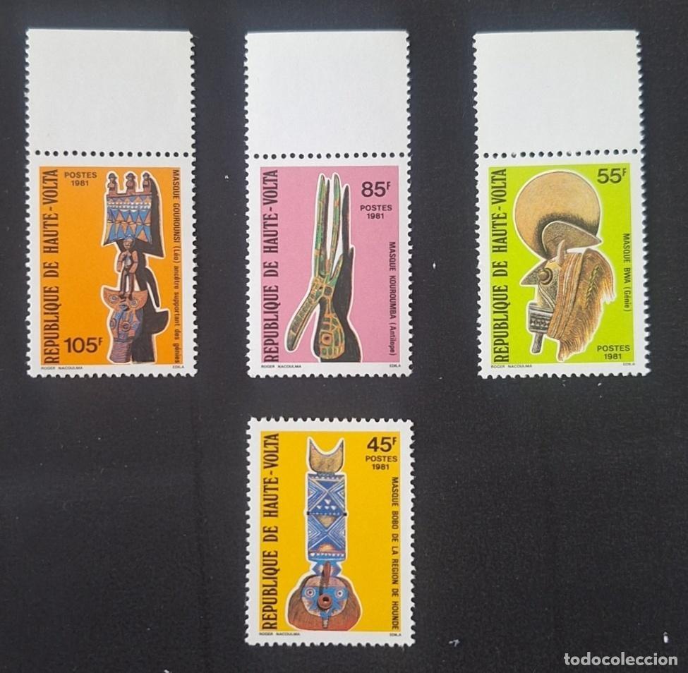 Sellos: Alto Volta 1981 Mi. 824-827 m&aacute;scaras africanas Gourounsi Kourounba Bwa