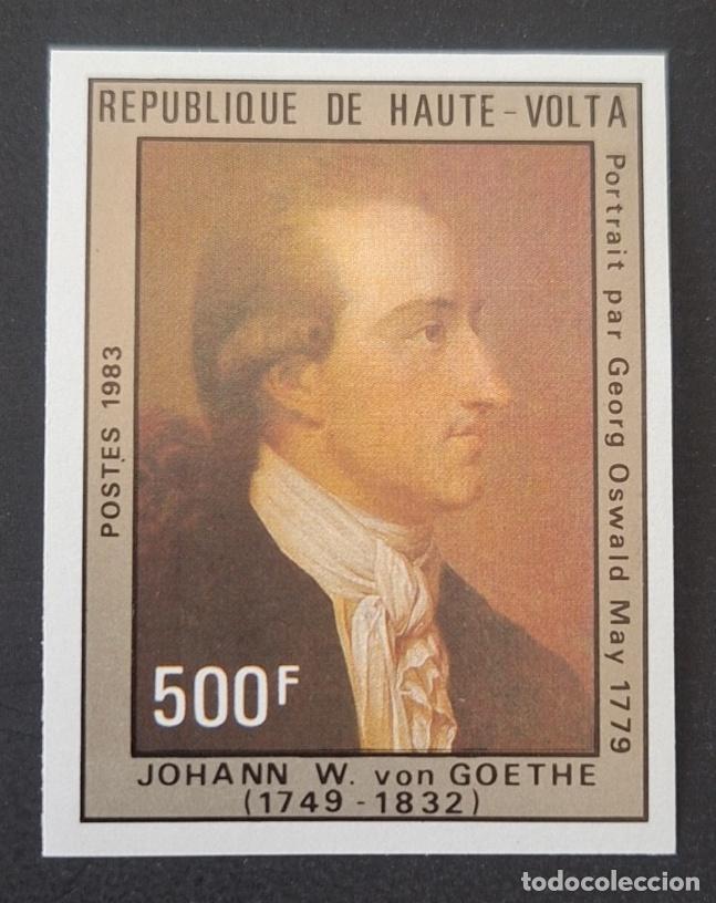 Timbres: Alto Volta 1983 Mi. 925 ND Goethe retrato pintura literatura