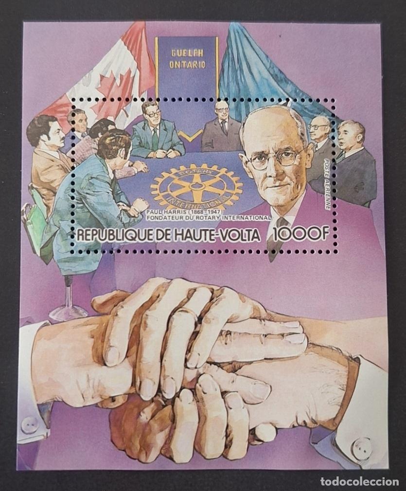 Sellos: Alto Volta 1983 Mi. Bl. 71 Rotary International Paul Harris fundador