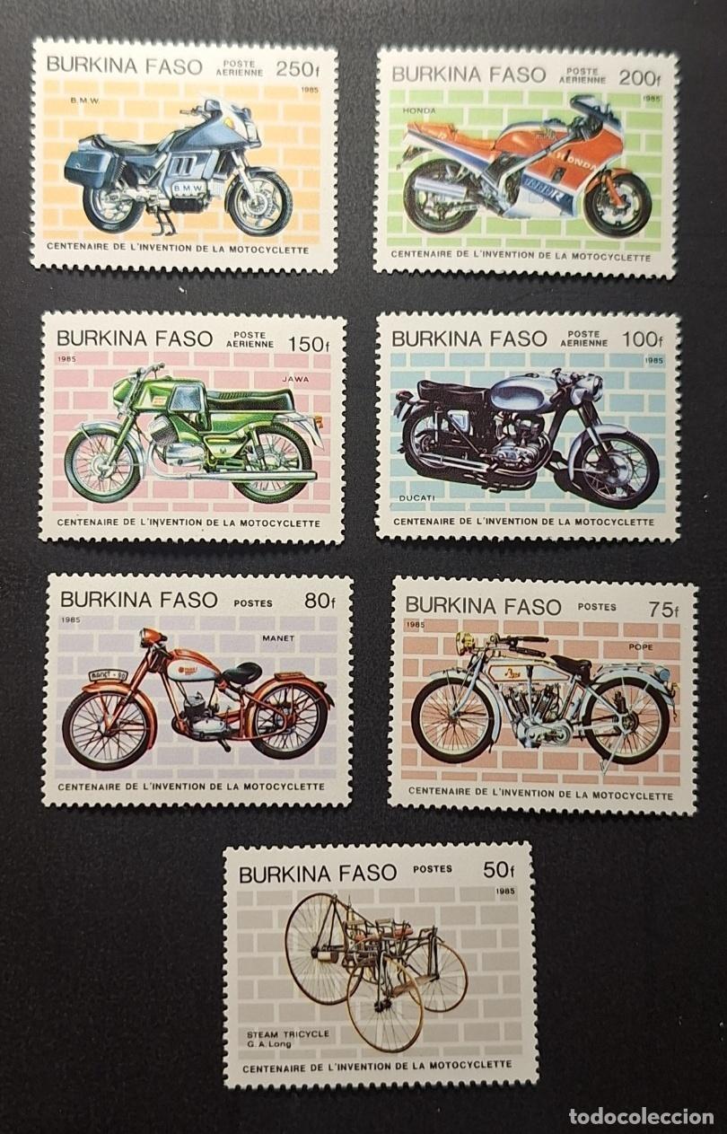 Sellos: Burkina Faso 1985 Mi. 998-1004 centenario motocicleta BMW Honda Ducati