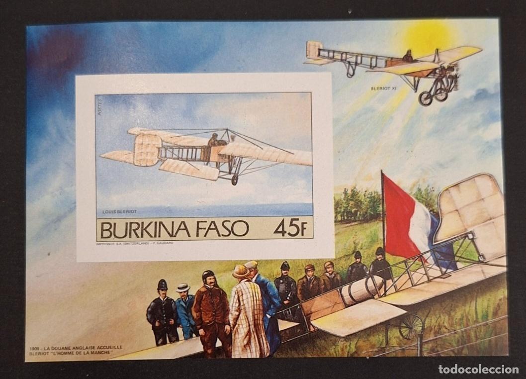 Sellos: Burkina Faso 1985 Mi. 1021 (Bl) ND Louis Bl&eacute;riot XI aviaci&oacute;n Canal