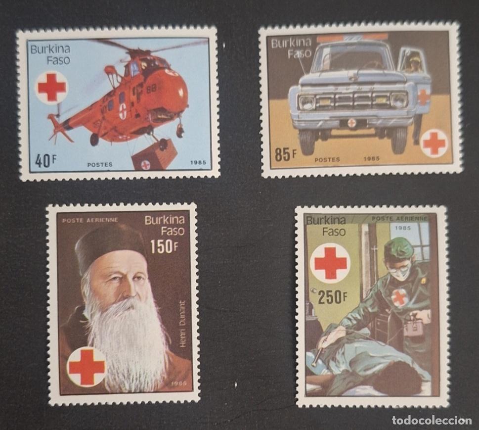 Sellos: Burkina Faso 1985 Mi. 1069-1072 Cruz Roja Henri Dunant helic&oacute;ptero