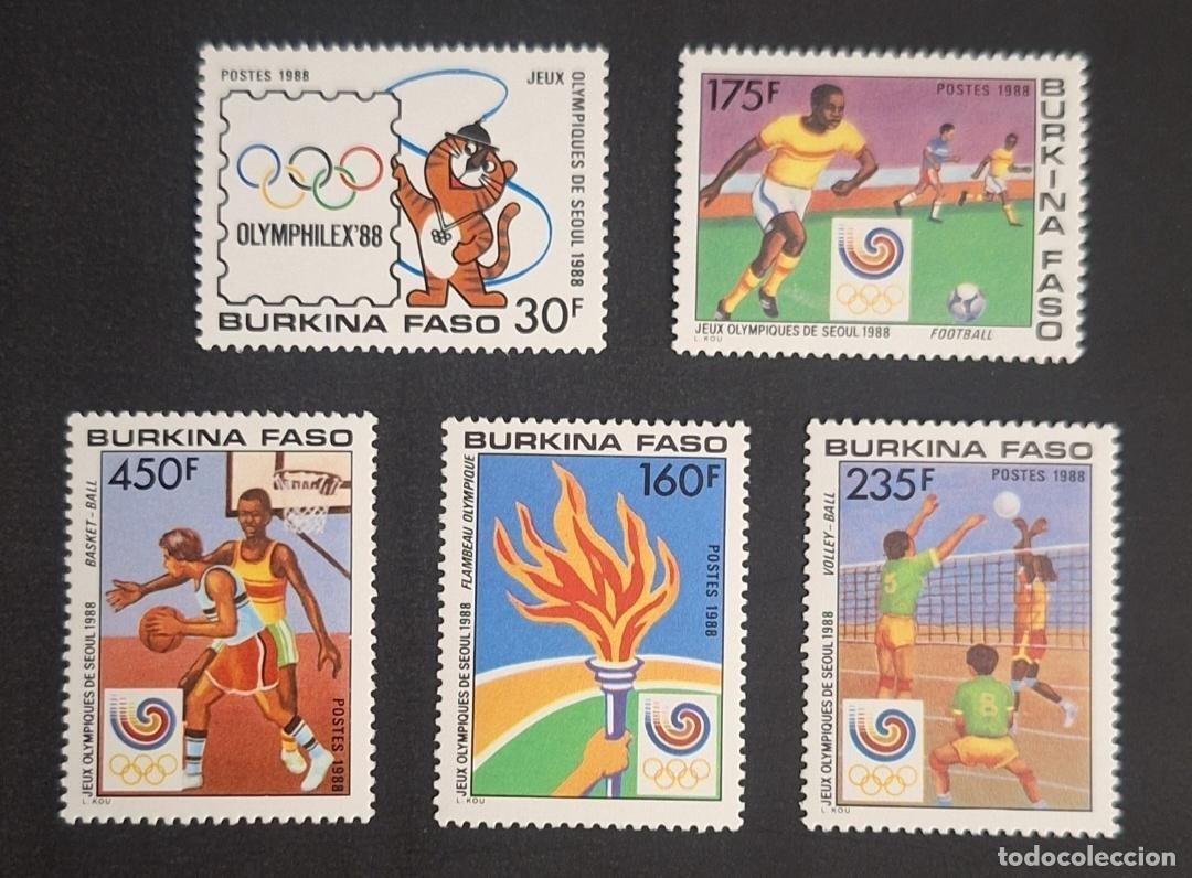 Sellos: Burkina Faso 1988 Mi. 1166-1170 Juegos Ol&iacute;mpicos Se&uacute;l Olymphilex