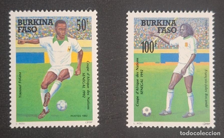 Sellos: Burkina Faso 1992 Mi. 1261-1262 Copa &Aacute;frica Naciones f&uacute;tbol Senegal