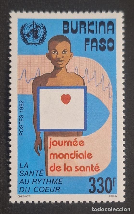 Timbres: Burkina Faso 1992 Mi. 1269 D&iacute;a Mundial Salud Card&iacute;aca OMS medicina