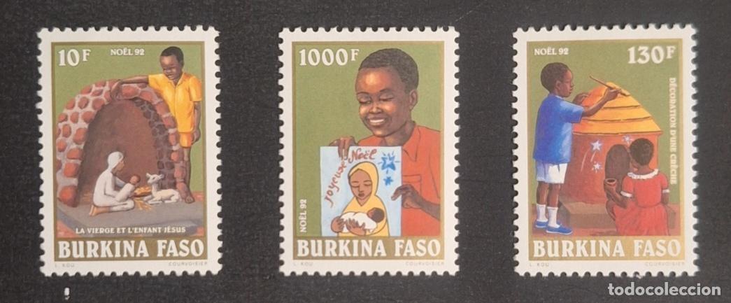 Timbres: Burkina Faso 1992 Mi. 1277-1279 Navidad Bel&eacute;n Virgen Ni&ntilde;o Jes&uacute;s