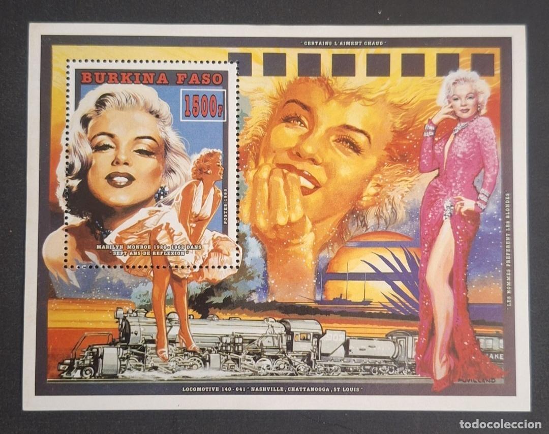 Briefmarken: Burkina Faso 1995 Mi. Bl. 147 Marilyn Monroe locomotora cine tren