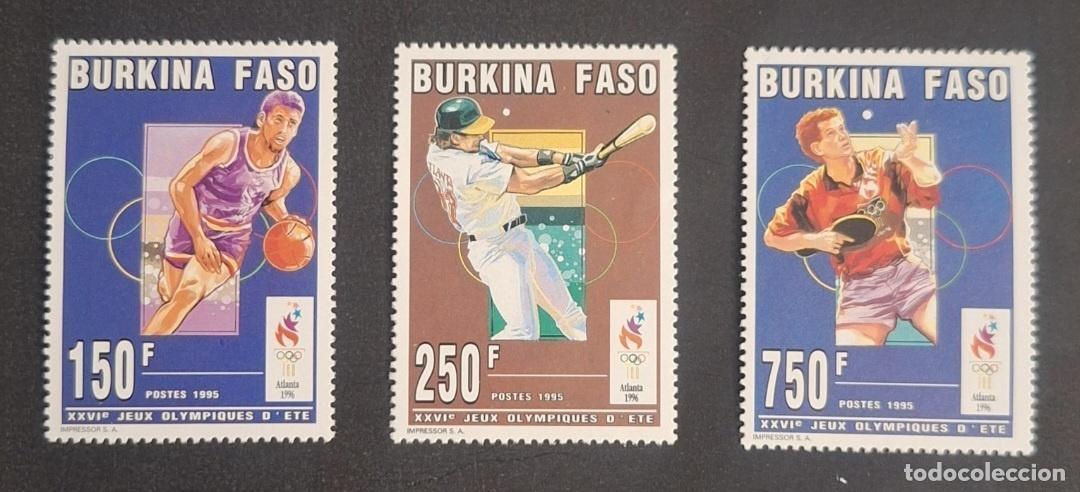 Briefmarken: Burkina Faso 1995 Mi. 1357-1359 JJ.OO. Atlanta 1996 baloncesto b&eacute;isbol