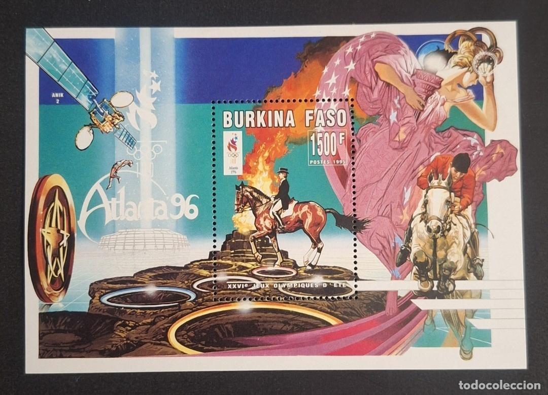Briefmarken: Burkina Faso 1996 Mi. Bl. 150 Juegos Ol&iacute;mpicos Atlanta Equitaci&oacute;n