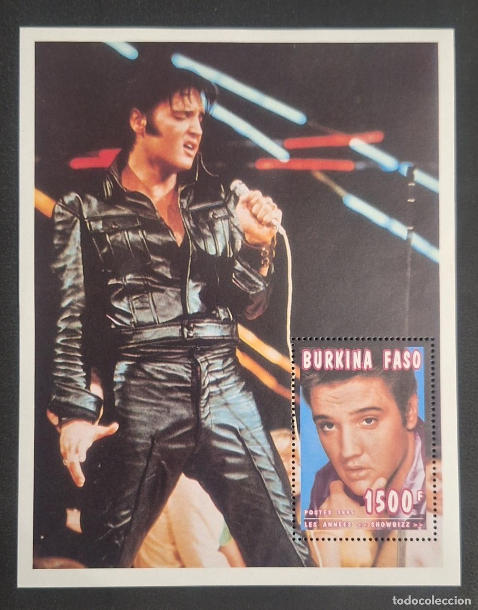 Briefmarken: Burkina Faso 1995 Mi. Bl. 161 Elvis Presley rock m&uacute;sica showbizz