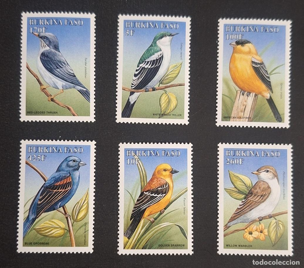 Briefmarken: Burkina Faso 1998 Mi. 1545-1550 aves jilguero gorri&oacute;n curruca