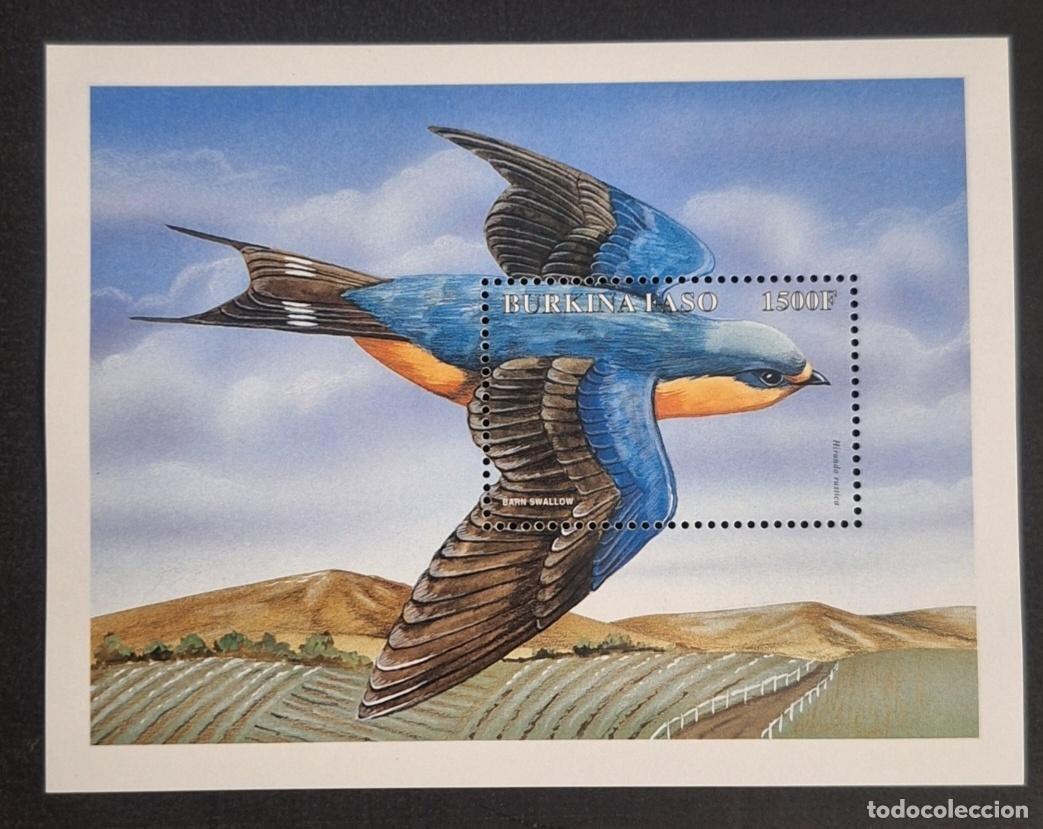 Briefmarken: Burkina Faso 1998 Mi. Bl. 179 Golondrina com&uacute;n ave fauna