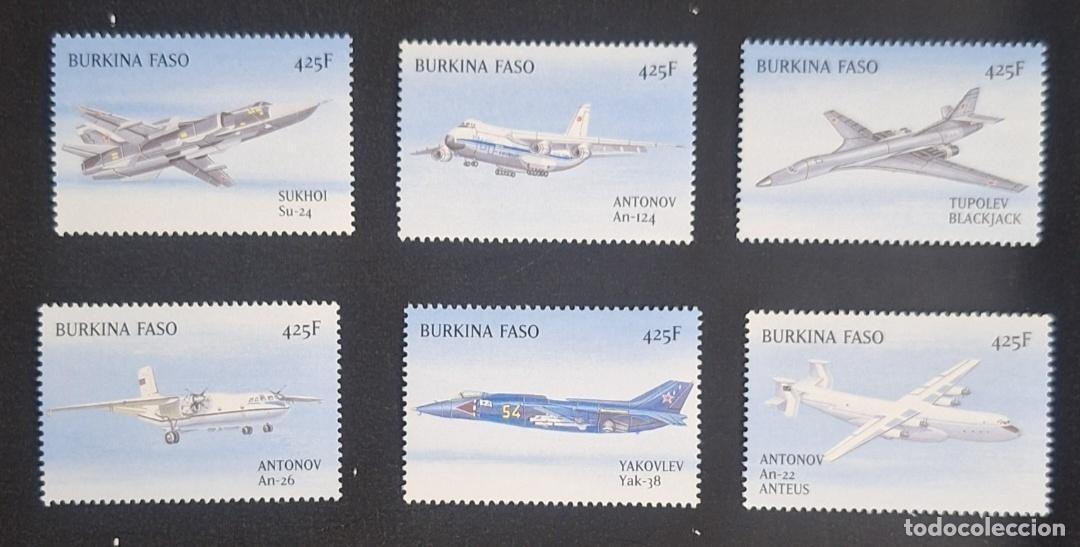 Sellos: Burkina Faso 1999 Mi. 1653-1658 aviones rusos Sukhoi Antonov Tupolev