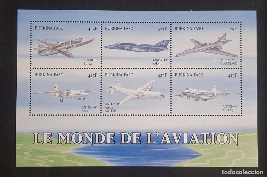 Sellos: Burkina Faso 1999 Mi. 1653-1658 aviaci&oacute;n aviones Antonov Sukhoi
