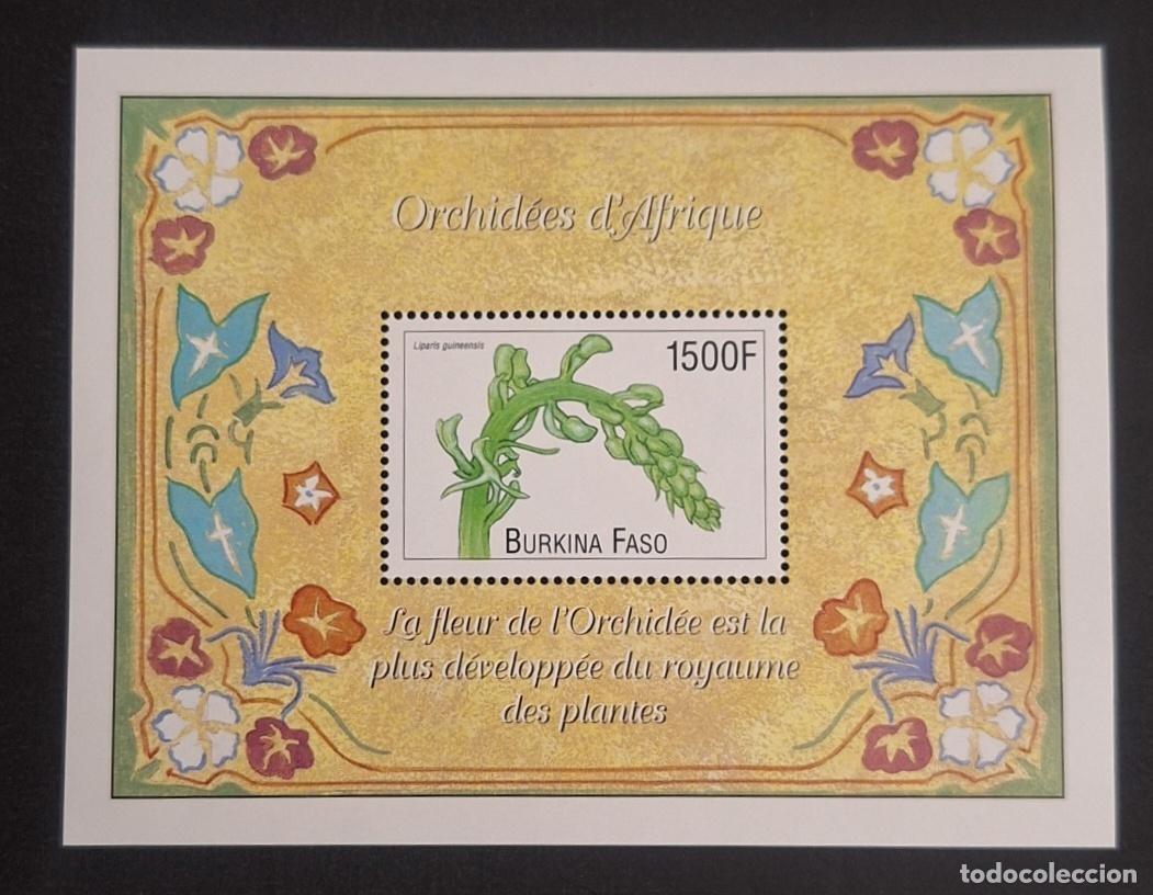Sellos: Burkina Faso 2000 Mi. Bl. 198 orqu&iacute;deas &Aacute;frica Liparis guineensis