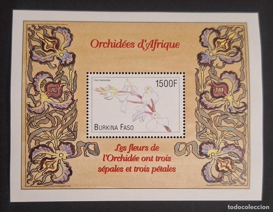Sellos: Burkina Faso 2000 Mi. Bl. 199 orqu&iacute;deas &Aacute;frica Disa tripetaloides flores