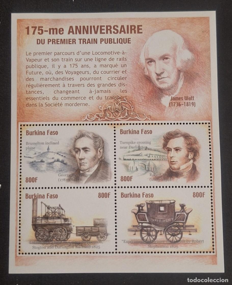 Sellos: Burkina Faso 2000 Mi. 1811-1814 tren locomotora Stephenson Watt