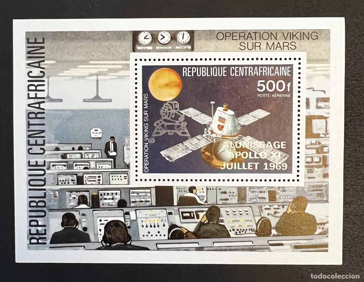 Stamps: Centro&aacute;frica 1969 Mi. Bl. 69 Operaci&oacute;n Viking Marte Apollo XI espacio NASA