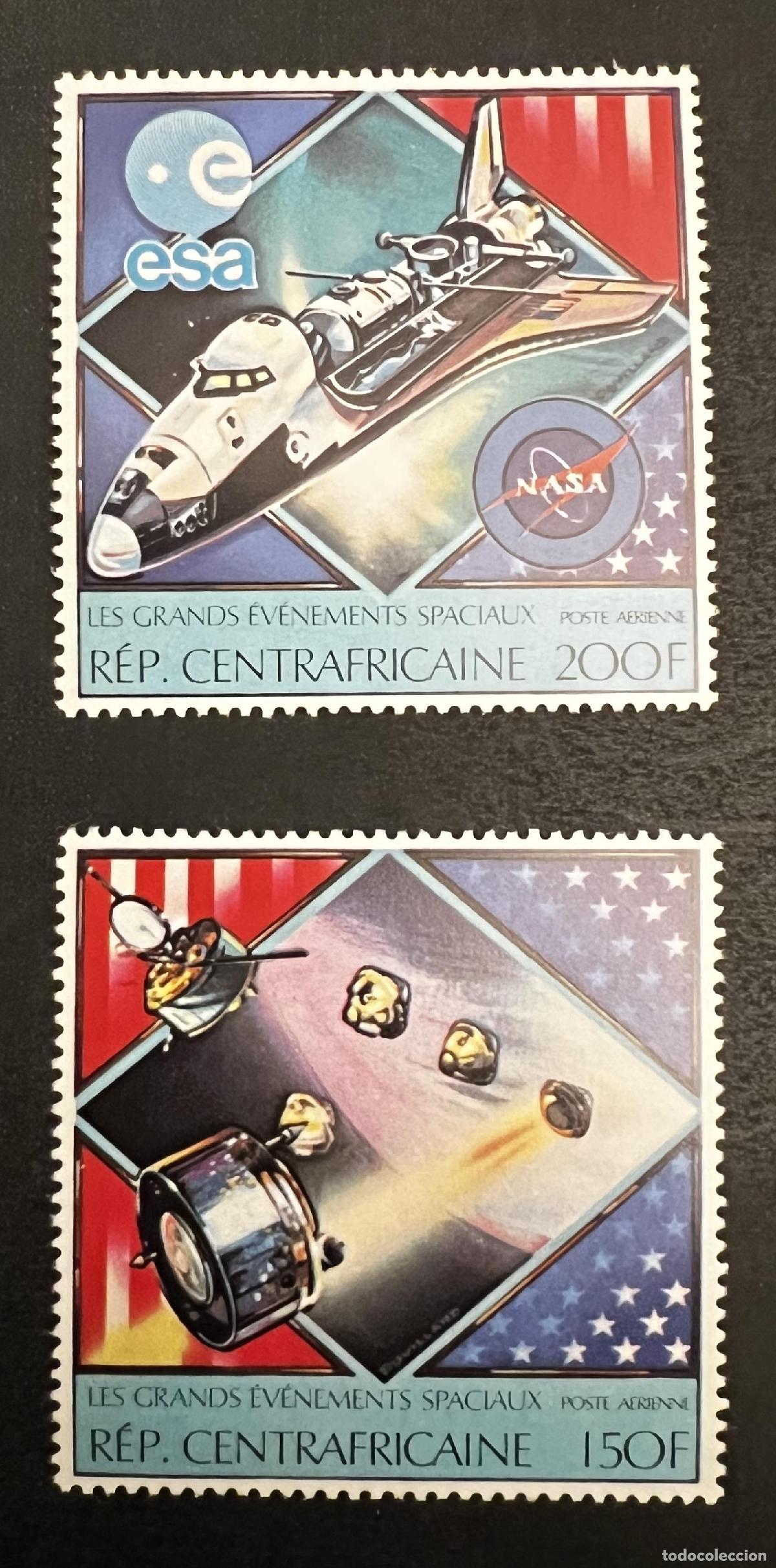 Francobolli: Centro&aacute;frica 1981 Mi. 667-668 espacio NASA ESA transbordador sat&eacute;lite