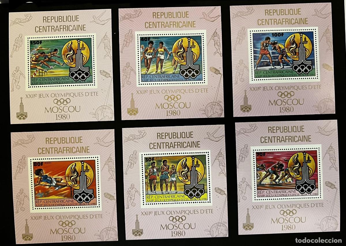 Stamps: Centro&aacute;frica 1980 Mi. 679-684 (Bl) Juegos Ol&iacute;mpicos Mosc&uacute; atletismo