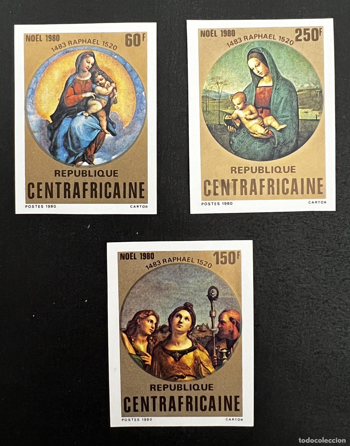 Stamps: Centro&aacute;frica 1980 Mi. 702-04B ND Navidad Rafael Virgen Madonna Pintura