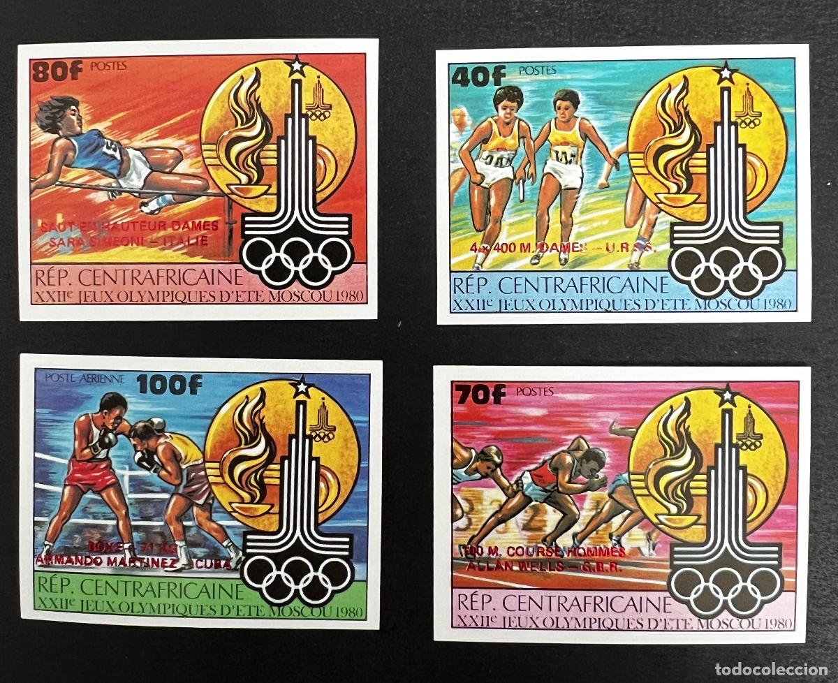 Timbres: Centro&aacute;frica 1980 Mi. 726-731 ND Juegos Ol&iacute;mpicos Mosc&uacute; atletismo
