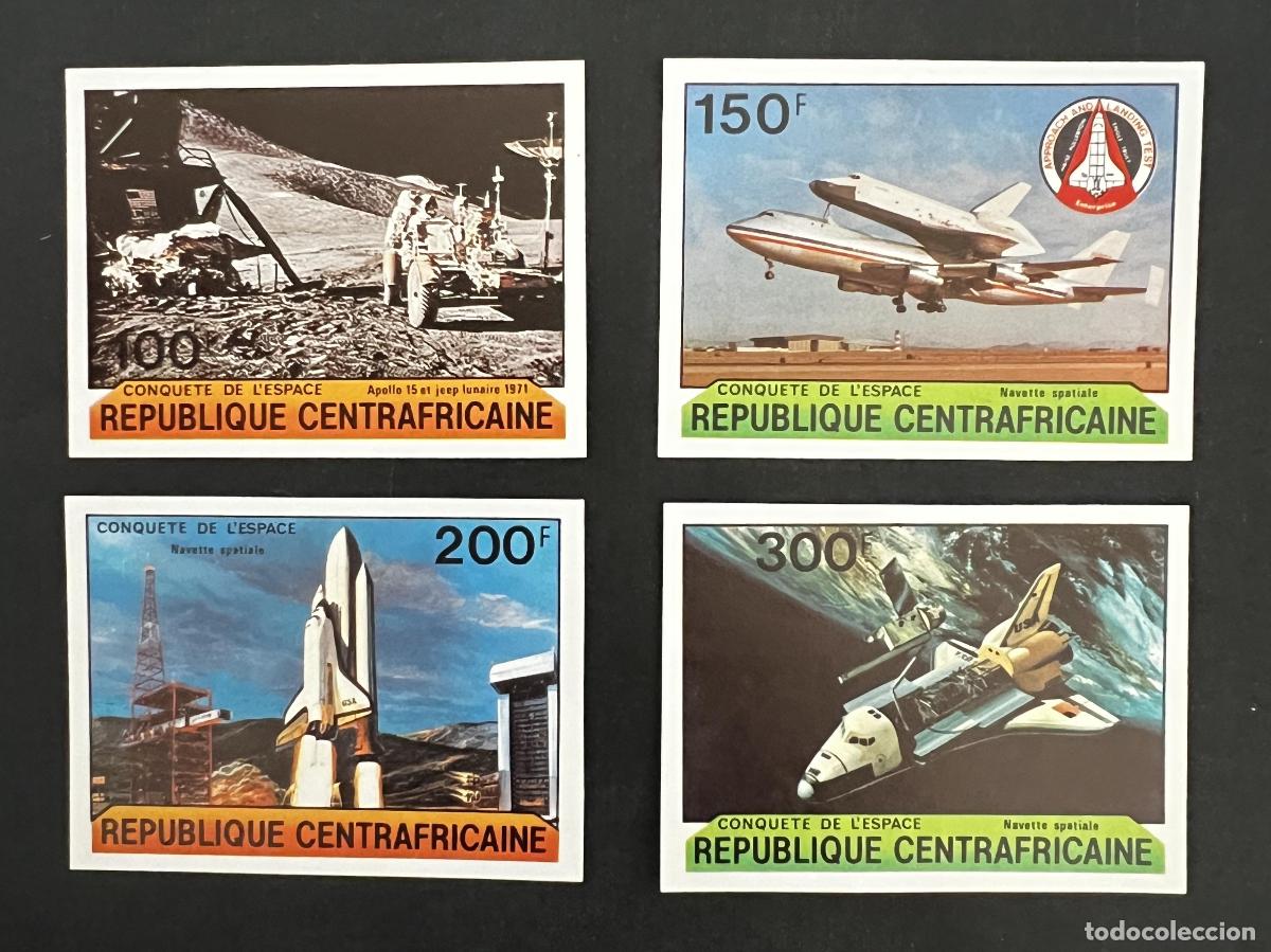 Sellos: Centro&aacute;frica 1981 Mi. 736-739 B ND espacio Apollo transbordador espacial