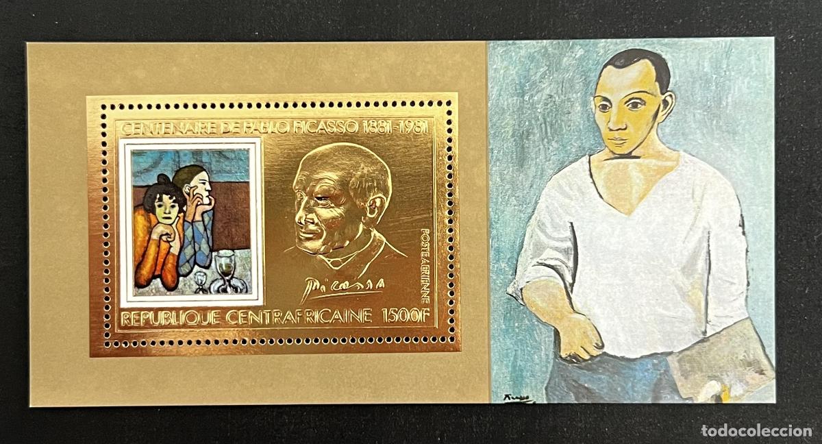 Francobolli: Centro&aacute;frica 1981 Mi. Bl. 132 Pablo Picasso centenario pintura oro