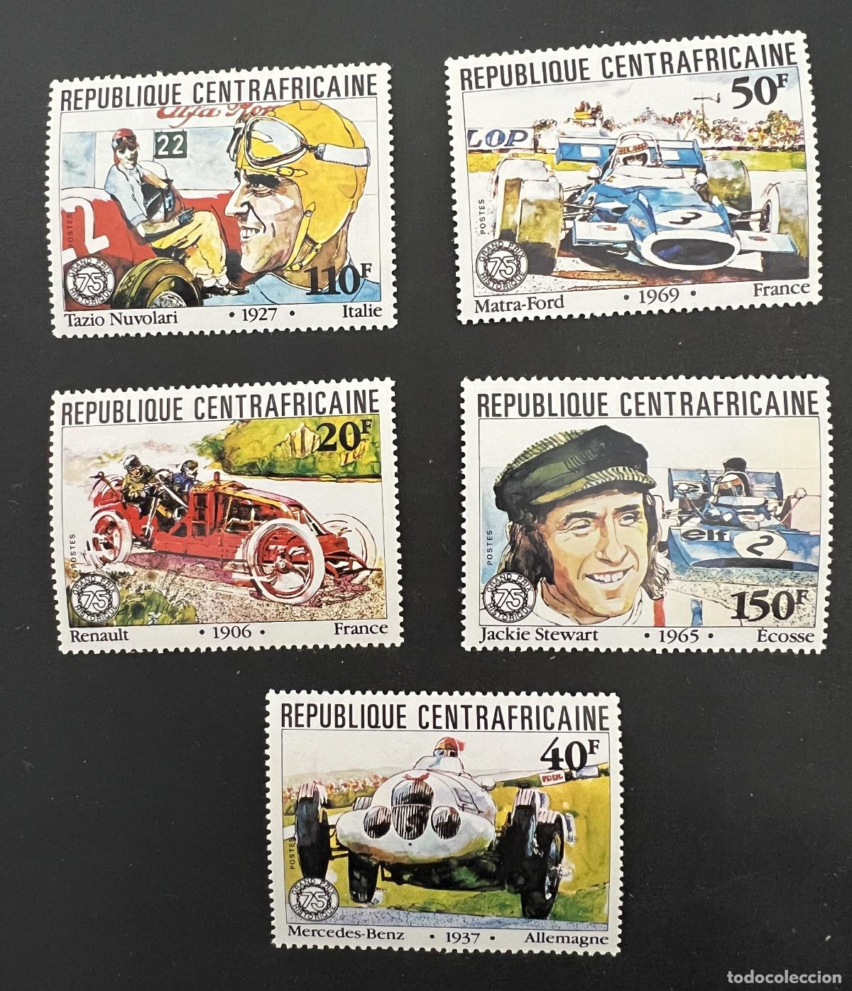 Selos: Rep. Centroafricana 1981 Mi. 776-780 Gran Premio automovil&iacute;stico Nuvolari Stewart