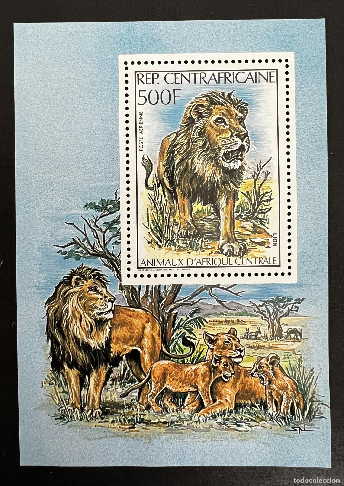 Stamps: Centro&aacute;frica 1982 Mi. 817 le&oacute;n fauna animales &Aacute;frica central