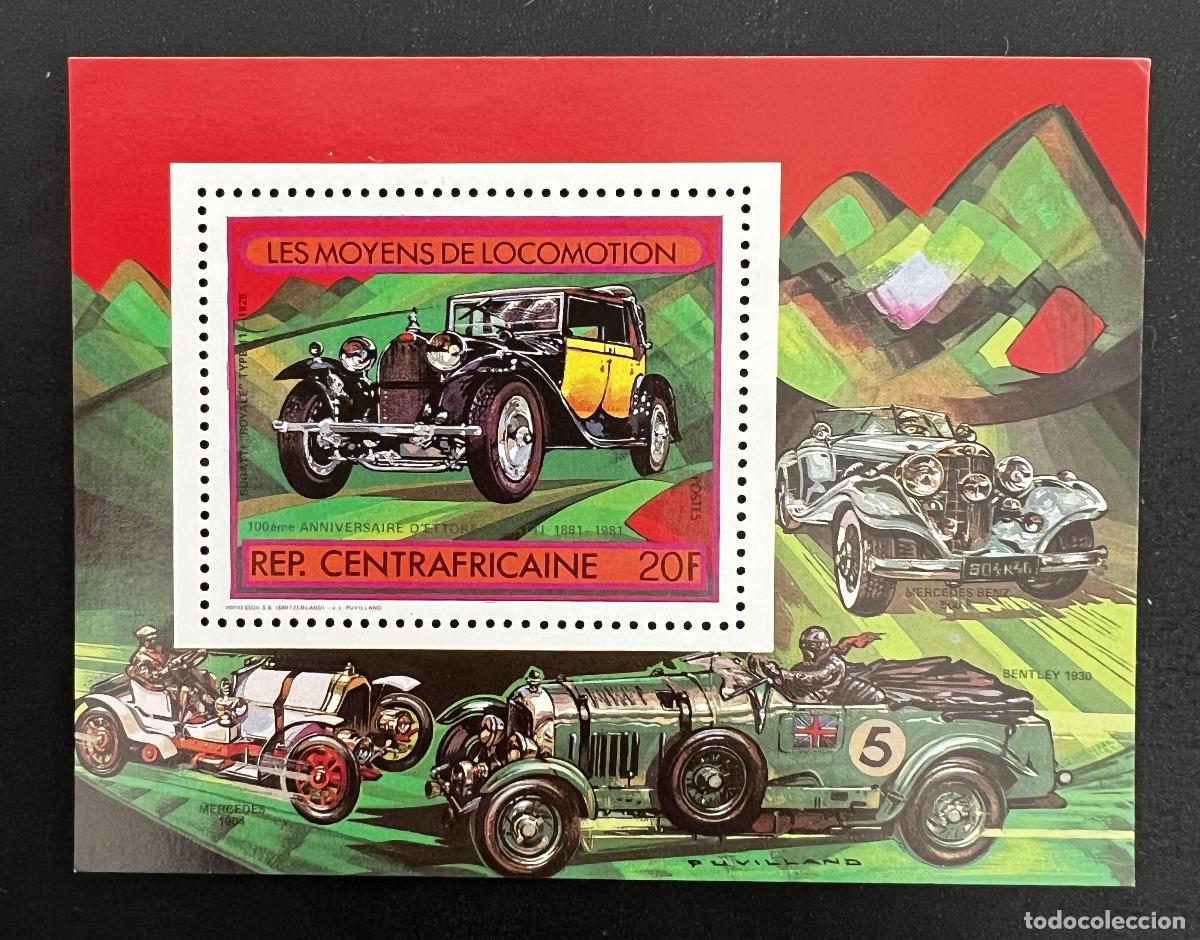 Francobolli: Centro&aacute;frica 1981 Mi. 827A autom&oacute;viles Bugatti Bentley Mercedes