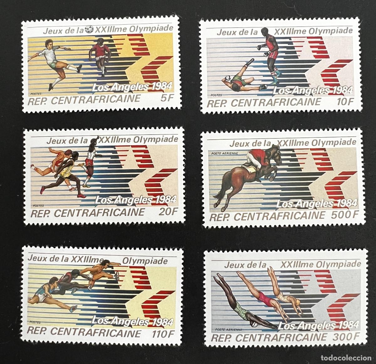 Sellos: Centro&aacute;frica 1982 Mi. 852-857 Juegos Ol&iacute;mpicos Los &Aacute;ngeles 1984 deporte