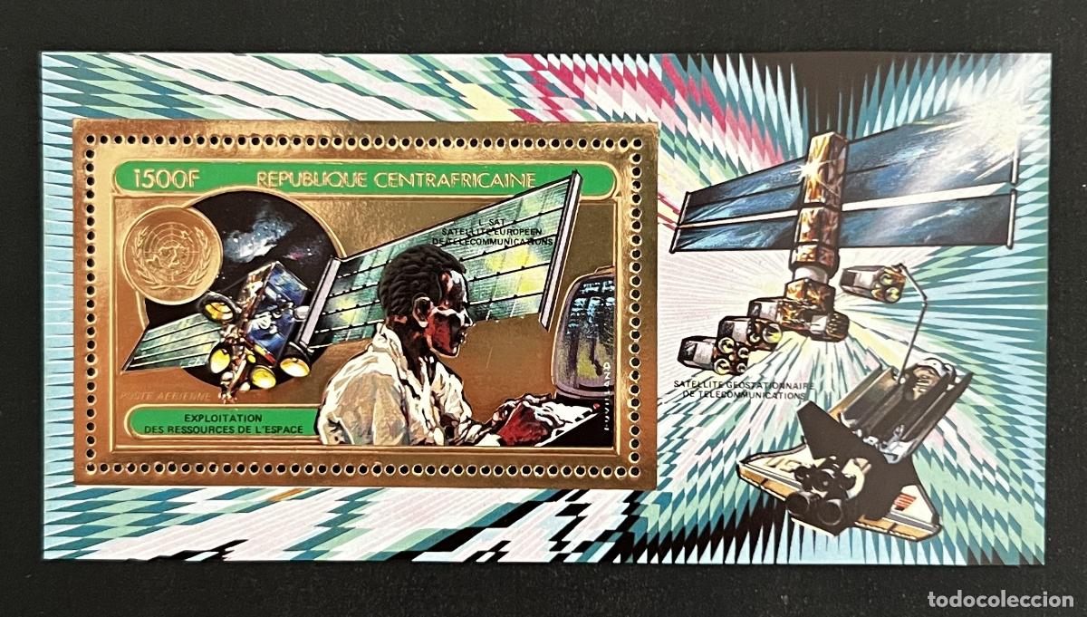 Briefmarken: Centro&aacute;frica 1982 Mi. Bl. 868A Sat&eacute;lite espacio telecomunicaciones oro