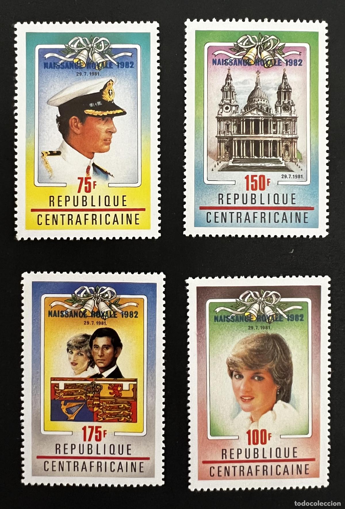 Francobolli: Centro&aacute;frica 1982 Mi. 870-873 Nacimiento Real Diana Carlos