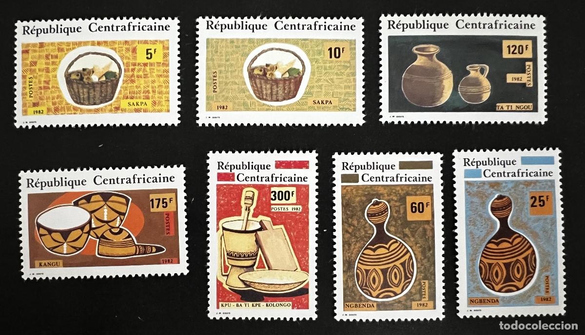 Stamps: Centro&aacute;frica 1982 Mi. 875-881 artesan&iacute;a cer&aacute;mica cesta cester&iacute;a Sakpa